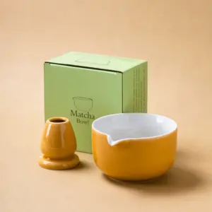 Japanese Matcha Bowl & Whisk Holder Set (2-Piece Ceramic Kit)