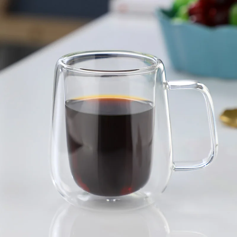 Double Wall Glass Mug – Heat-Resistant Borosilicate Cup with Handle - Image 4