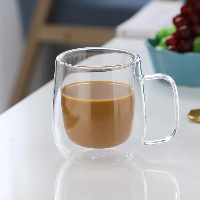 Double Wall Glass Mug – Heat-Resistant Borosilicate Cup with Handle - Image 3